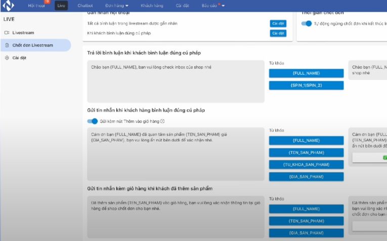 Tạo danh sách các sản phẩm cần ghim trong buổi livestream trên Vpage